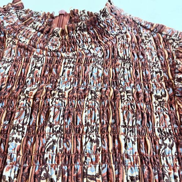 Marie Oliver Glennon Mock Neck Long Sleeve Top in Sedona Stripe Size Medium - Picture 12 of 13